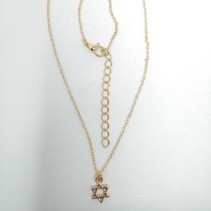 Women Gold Plated Small David Star Pendant